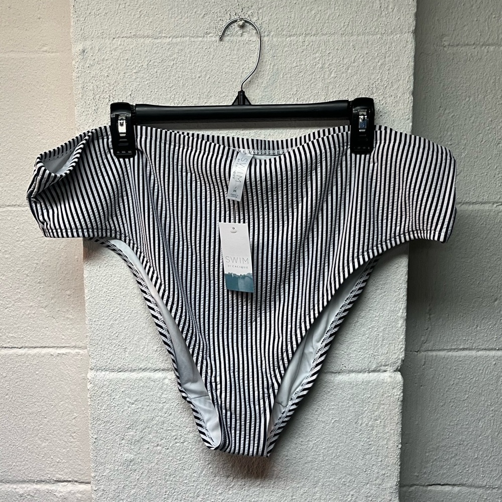 Cacique Striped Navy and White Women's Swimwear